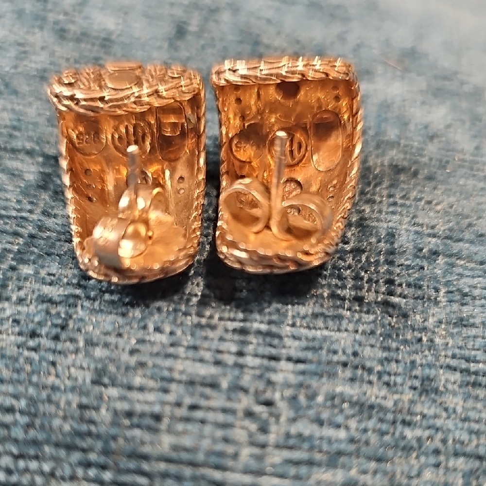 John Hardy 925 Sterling Silver Intricate Earrings - Picture 7 of 8